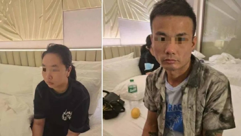 龚姓女主谋(左)及一吴姓男疑犯，潜逃多日后在菲律宾被捕。菲龙网